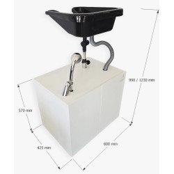 Portable Self-contained Hair Washing Unit with Hot Water | Electric Pump