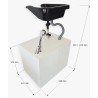 Self-contained portable washbasin. Hot water tank. Electric pump