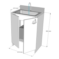 Lavabo portable autonome CLINIC MAXI. Électrique