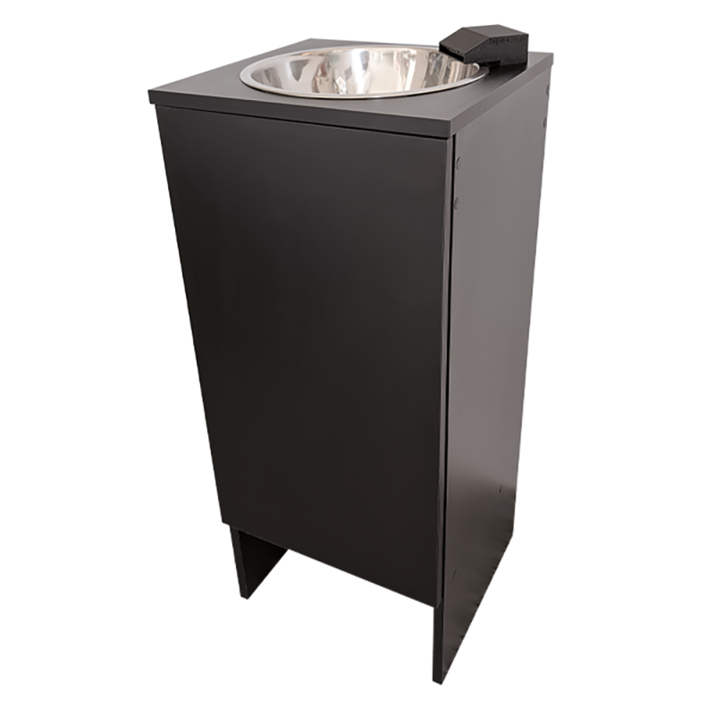 Évier portatif autonome Mini Clinic NOIR. Robinet cascade extra bas Noir. Électrique