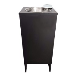 Évier portatif autonome Mini Clinic NOIR. Robinet cascade extra bas Noir. Électrique