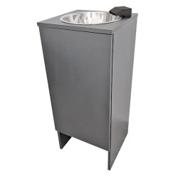 Évier portatif autonome Mini Clinic NOIR. Robinet cascade extra bas Noir. Électrique