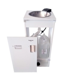 Lavamanos autónomo portátil Higienex. Grifo "Clic Cascada negro". Eléctrico