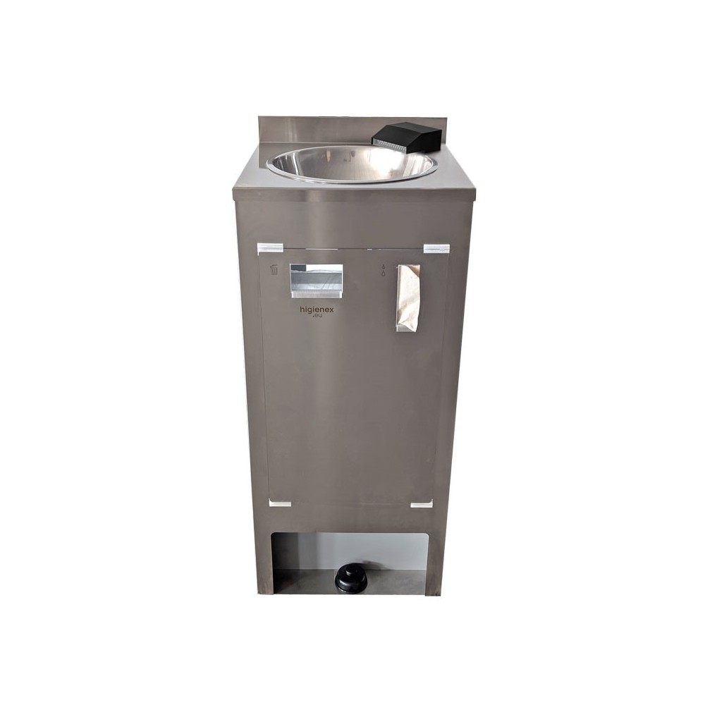 Lavabo autonome en acier inoxydable Higienex Plus. Pompe électrique. Robinet Cascade Ultra Bas