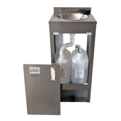 Lavabo autonome en acier inoxydable Higienex Plus. Pompe électrique. Robinet Cascade Ultra Bas