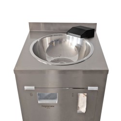 Lavabo autonome en acier inoxydable Higienex Plus. Pompe hydraulique. Robinet Cascade Ultra Bas