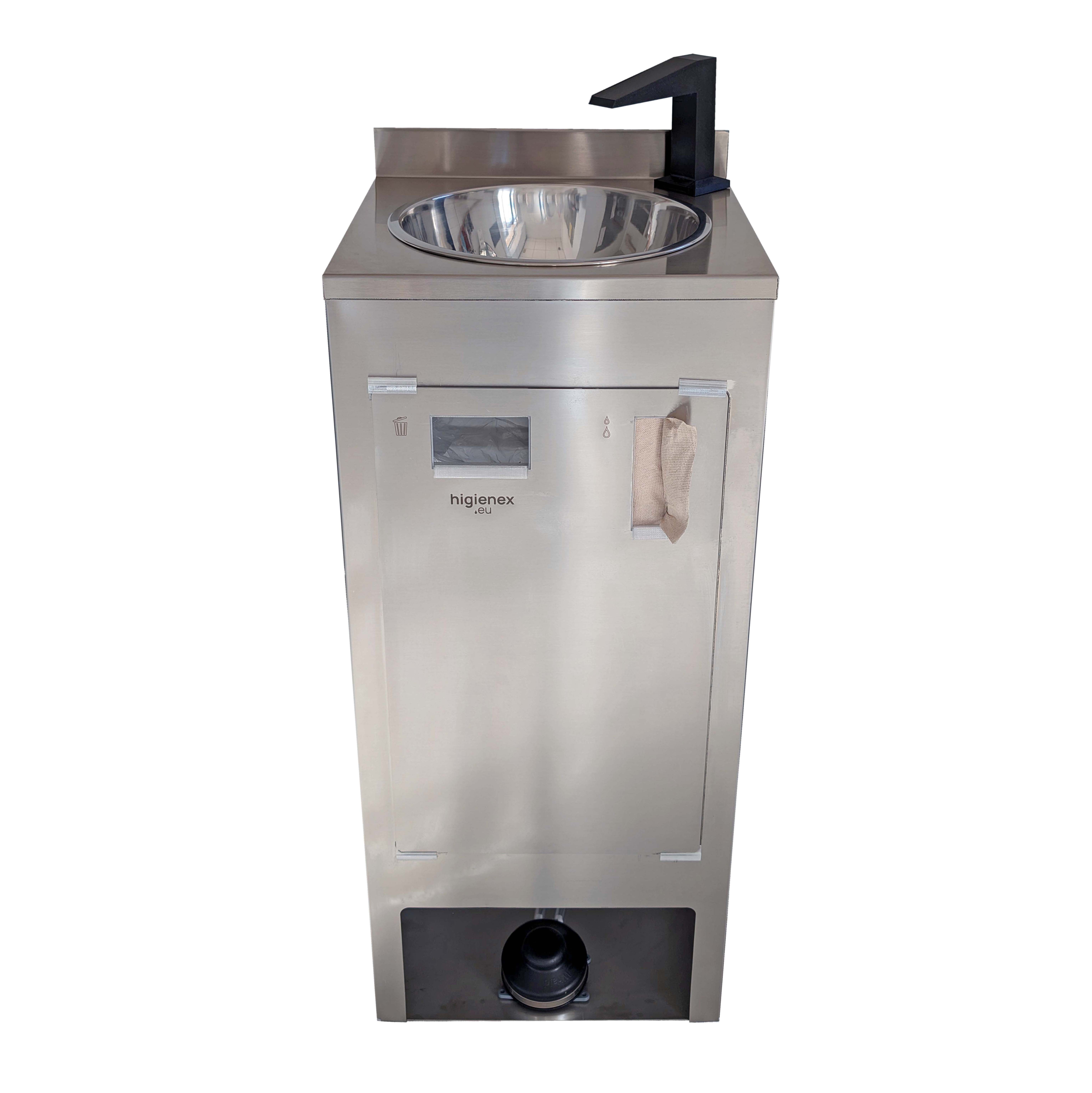 Lava-mãos Autónomo Portátil Higienex Plus Inox · Dispensador de Papel + Papeleira