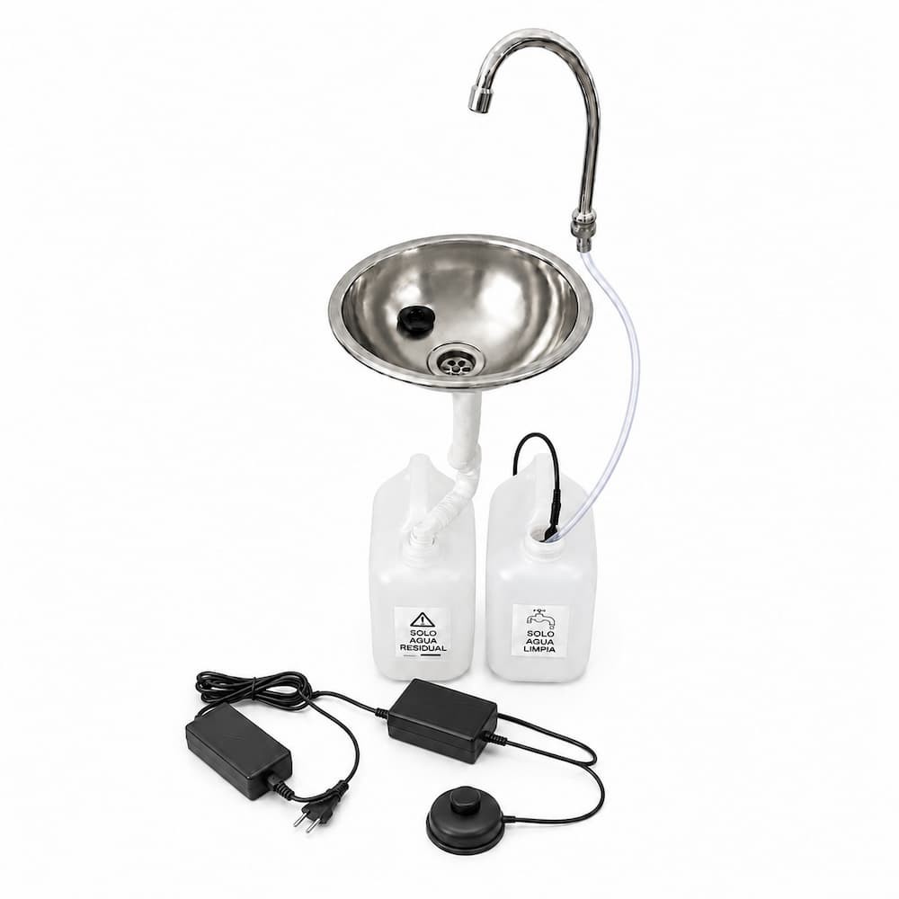 Self-contained Sink Kit for Countertop Installation. Electric Pump