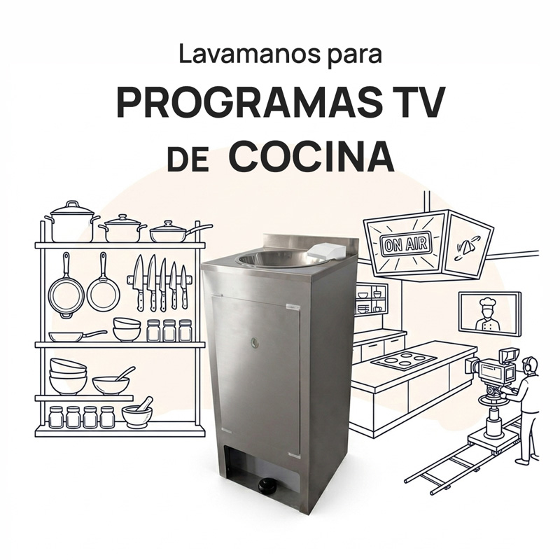 Lavamanos para programas de televisión, rodajes y platós
