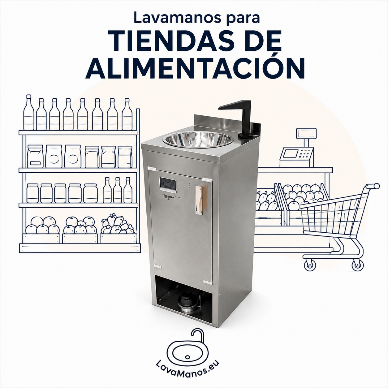 Lavamanos autónomos para tiendas de alimenatción